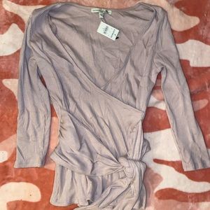 Express wrap top blush pink size small